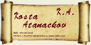 Kosta Atanackov vizit kartica